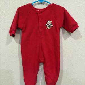 Vintage First Impressions Red Christmas Baby Romper 6-9 Months